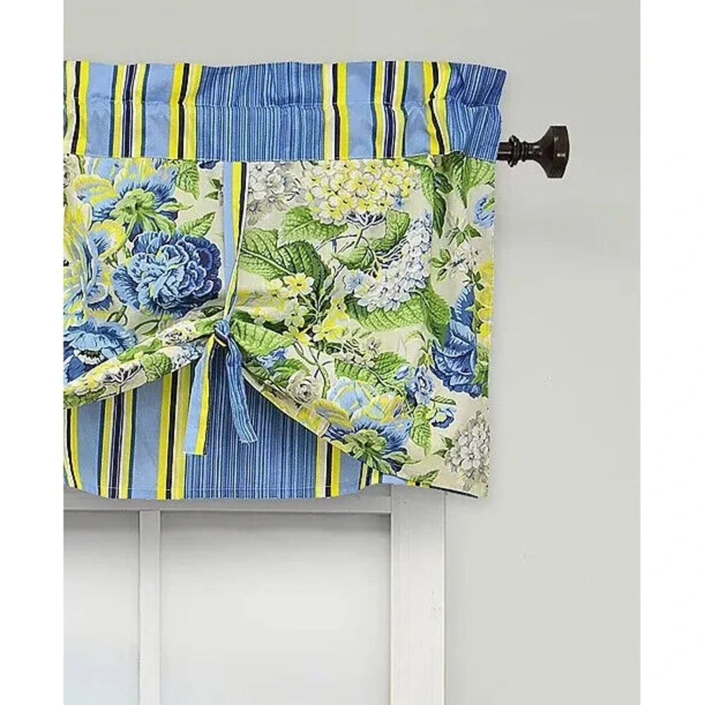 Set of 6 WAVERLY FLORAL FLORISH‎ Lined Window Valance 52 x 21 French Country